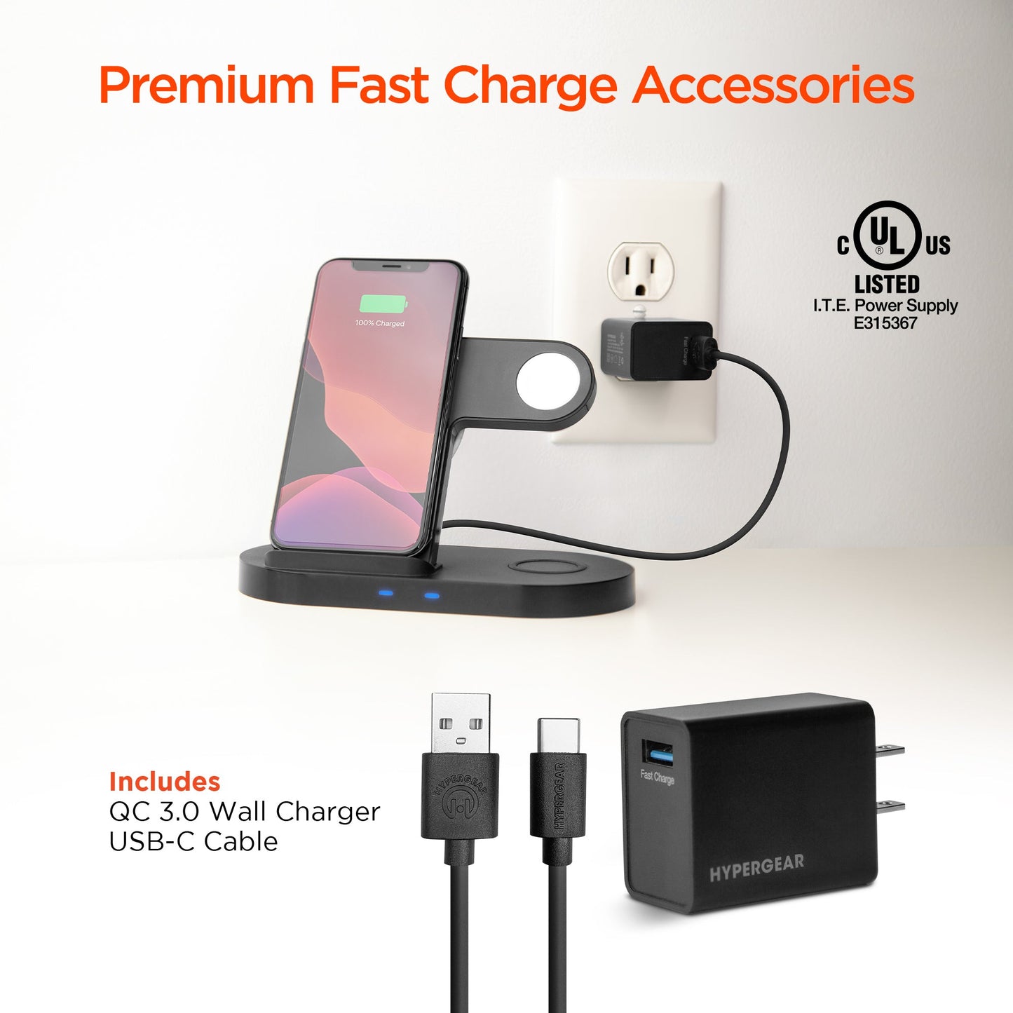 3-in-1 Fast Wireless Charger | iPhone, AirPods & Apple Watch Dock