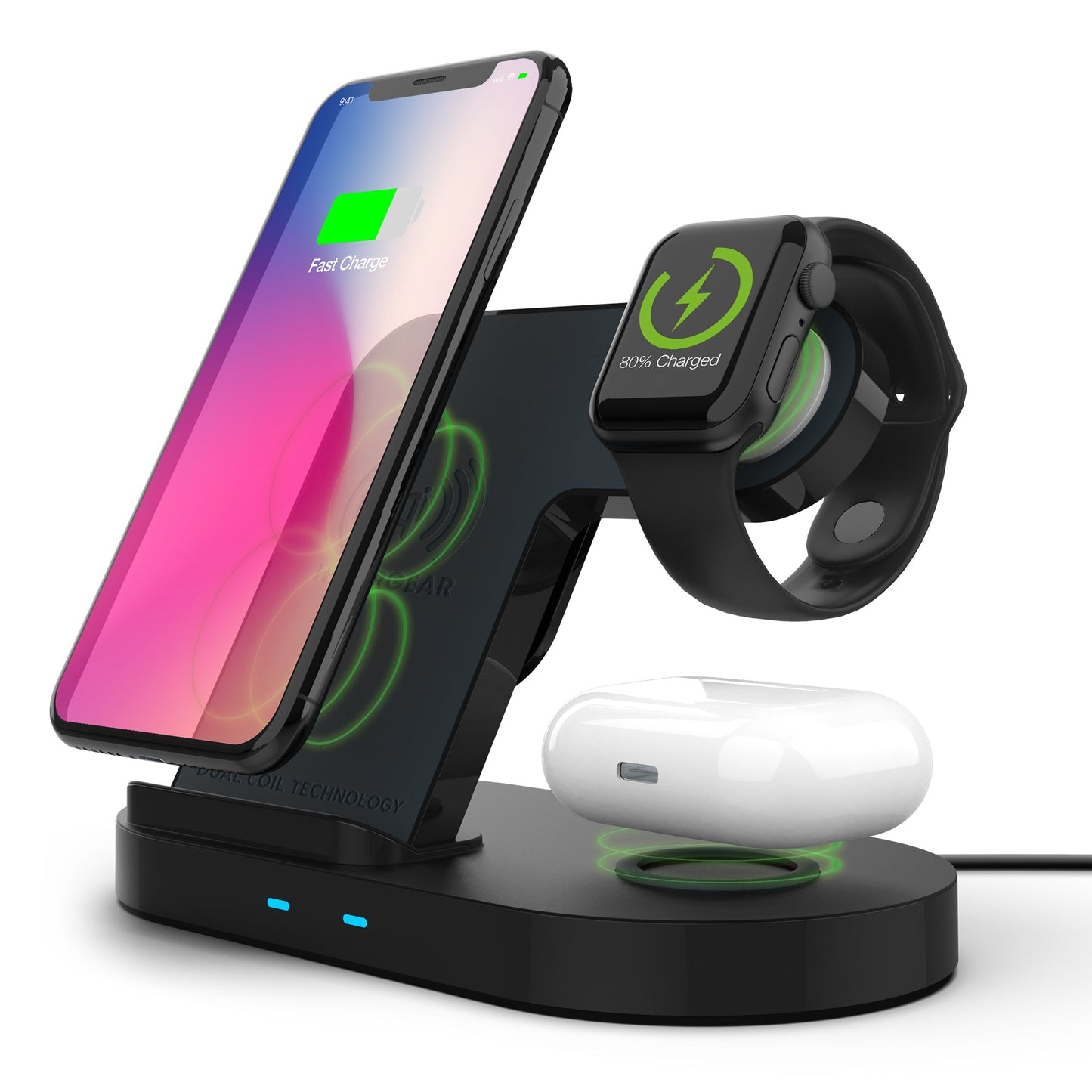 3-in-1 Fast Wireless Charger | iPhone, AirPods & Apple Watch Dock